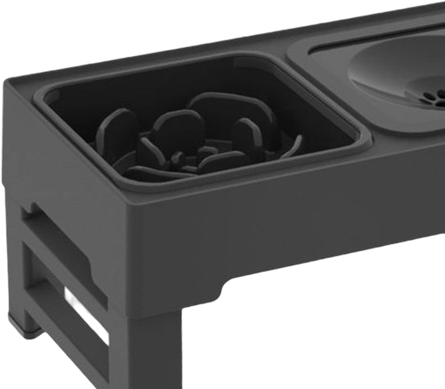 Dog Bowl Container Water Feeding Bowls Elevated Feeder with Stand Medium Dogs and Cats Outdoor Use, Feeder Bowl black