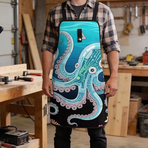 Delantal mecánico de trabajo con 9 bolsillos para hombre miniatura 5