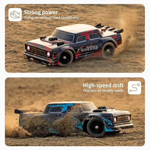 Image of RC Drifting Racing Cars 1 /14 Remote Control High Speed Car, 40km /h 4WD RC Truck 4X4 Off-Road Fast Hobby RC Vehicle Toy with Lights for Boys Kids and Adults (HIGH Speed Racing CAR 36+ KM)