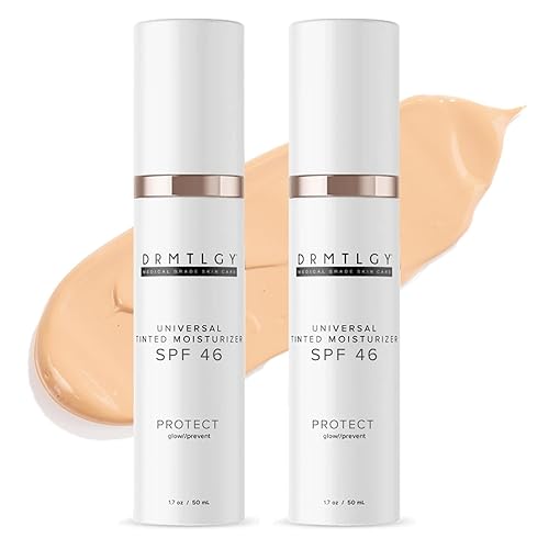 DRMTLGY Hidratante universal tintado con SPF 46. Tinte universal. Protector solar facial tintado todo en uno con protección de amplio espectro