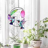 Hummingbird Gifts for Women, Hummingbird Sun Catcher for Window Hanging, for Mom Grandma Bird Lovers, Spring Suncatcher Garden Decor for Indoor Outdoor Windows