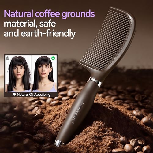 Peine desenredante antiestático para mujer café miniatura 2