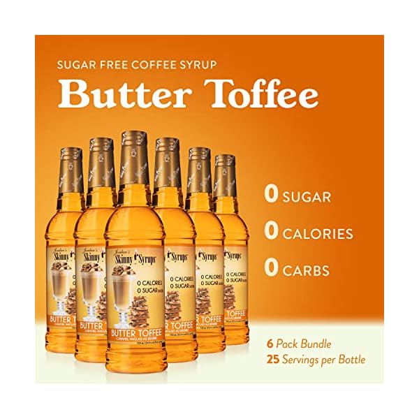 Jordan's Skinny Syrups Butter Toffee, Sugar Free Coffee Flavoring