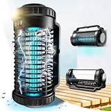 Solar Bug Zapper Indoor Outdoor, 4200V Portable Electric Mosquito Zappers Waterproof, Rechargeable Cordless Insect Fly Zapper with 4000mAh Battery, LED Light for Home, Patio, Backyard, Camping