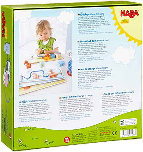 Haba 5580 - Meine erste Spielwelt Bauernhof Fädelspiel auf dem Land, liebevoll gestaltetes Lernspiel und… – Bild 3