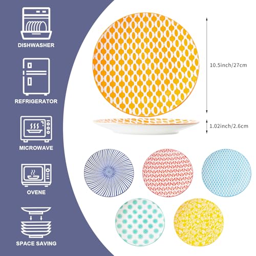 Ceramic-Dinner-Plates-Set-105-Inch-Porcelain-Large-Serving-Dishes-Scratch-Resistant-Microwave-Oven-Dishwasher-Safe-for-Steak-Salad-Pizza-Pancakes-Pasta-Set-of-6-Assorted-Colors Ceramic Dinner Plates Set 105 Inch Porcelain Large Serving Dishes Scratch Resistant Microwave Oven Dishwasher Safe for Steak Salad Pizza Pancakes Pasta Set of 6 Assorted Colors