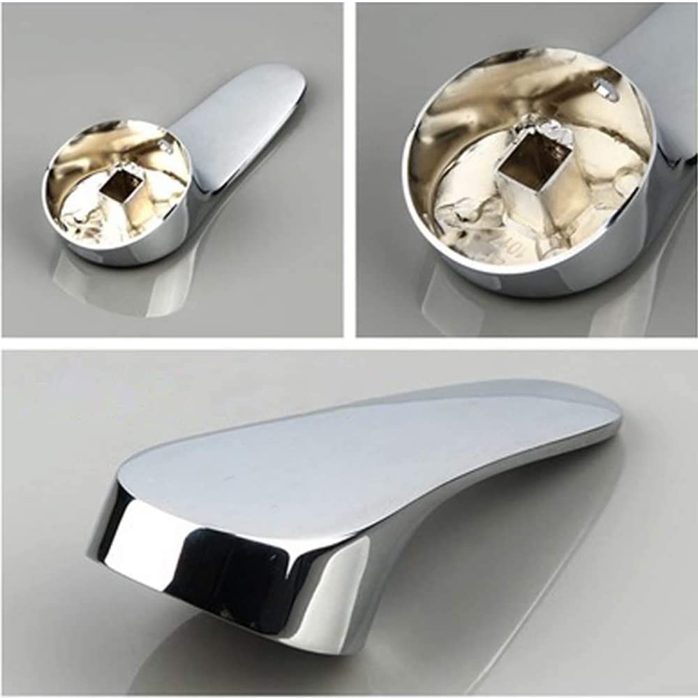 RXXR Levier De Poignée De Robinet Pour Froide Chaude à Robinet Compatible Avec Cartouche De Robinet De 35 Mm (tige De Cartouche 9 X 9 Mm) (Argenté Poignée