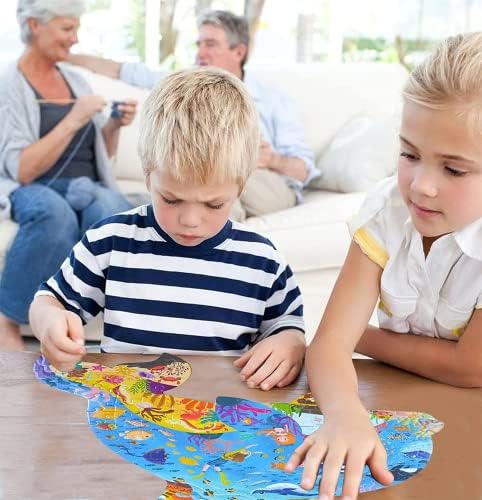Puzzles for Kids Ages 4-8, 8-10, Dolphin Shaped Jigsaw Puzzles, Sea Animals Puzzles for Children Learning Educational Puzzles Toys for Boys and Girls, Travel Puzzles Toys for Kids 4