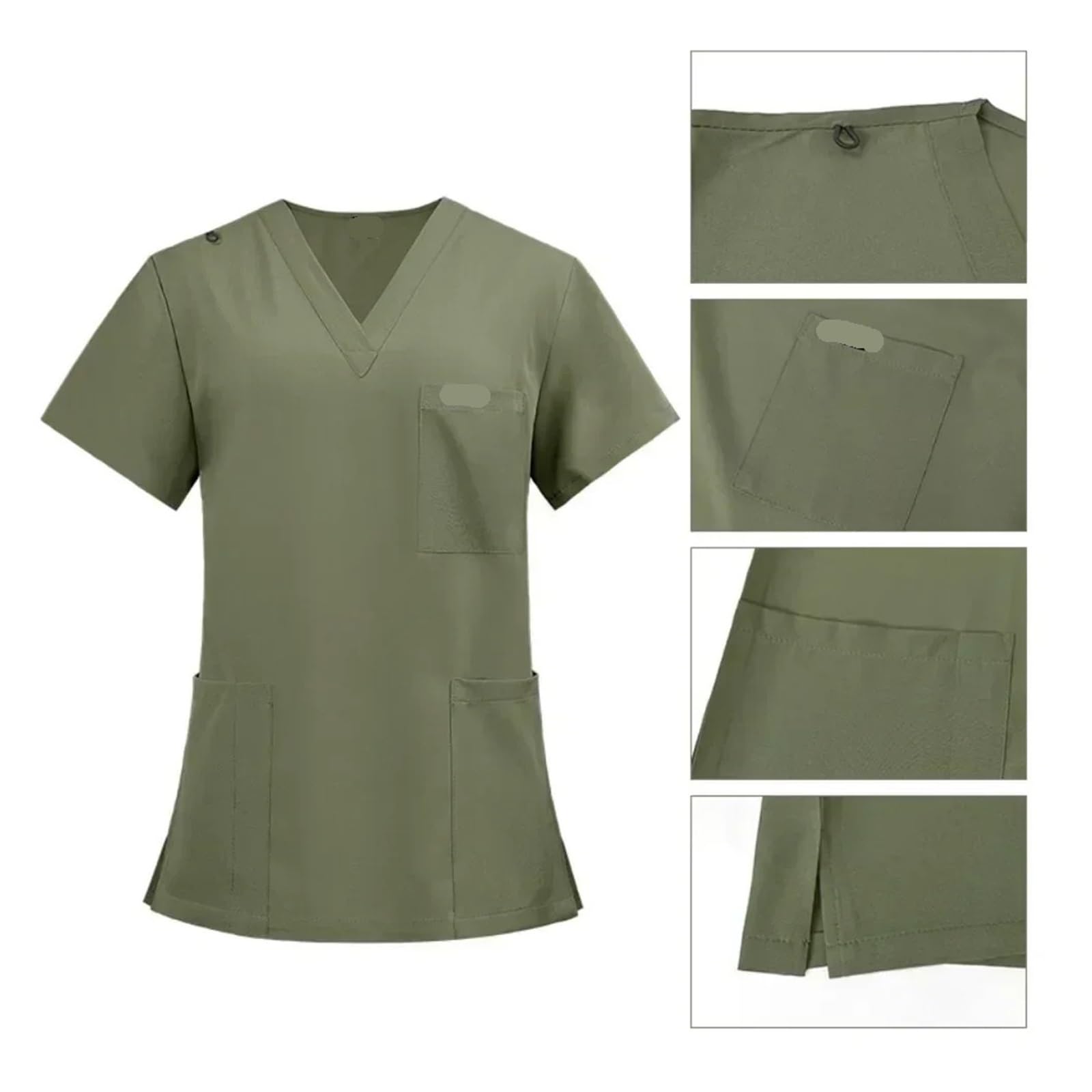 Uniforme De Enfermera Conjunto de Uniforme médico for Mujer y Hombre, Uniforme de Enfermera, Top y Pantalones médicos para Enfermeras, Dentistas, MéDicos, Estudiantes Y(Deep Green,XL)