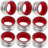TOYANDONA 9 Stück Teiliges Edelstahl Weinflaschen Tropfring Roter Filzüberzug Auslaufsicherer Drip Stop Collar Praktischer Tropfschutz für Weinliebhaber für Picknick und Outdoor Partys
