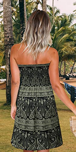 Image of Zyyfly Womens Summer Beach Dresses Strapless Cover Ups Dress Tube Top Sundresses