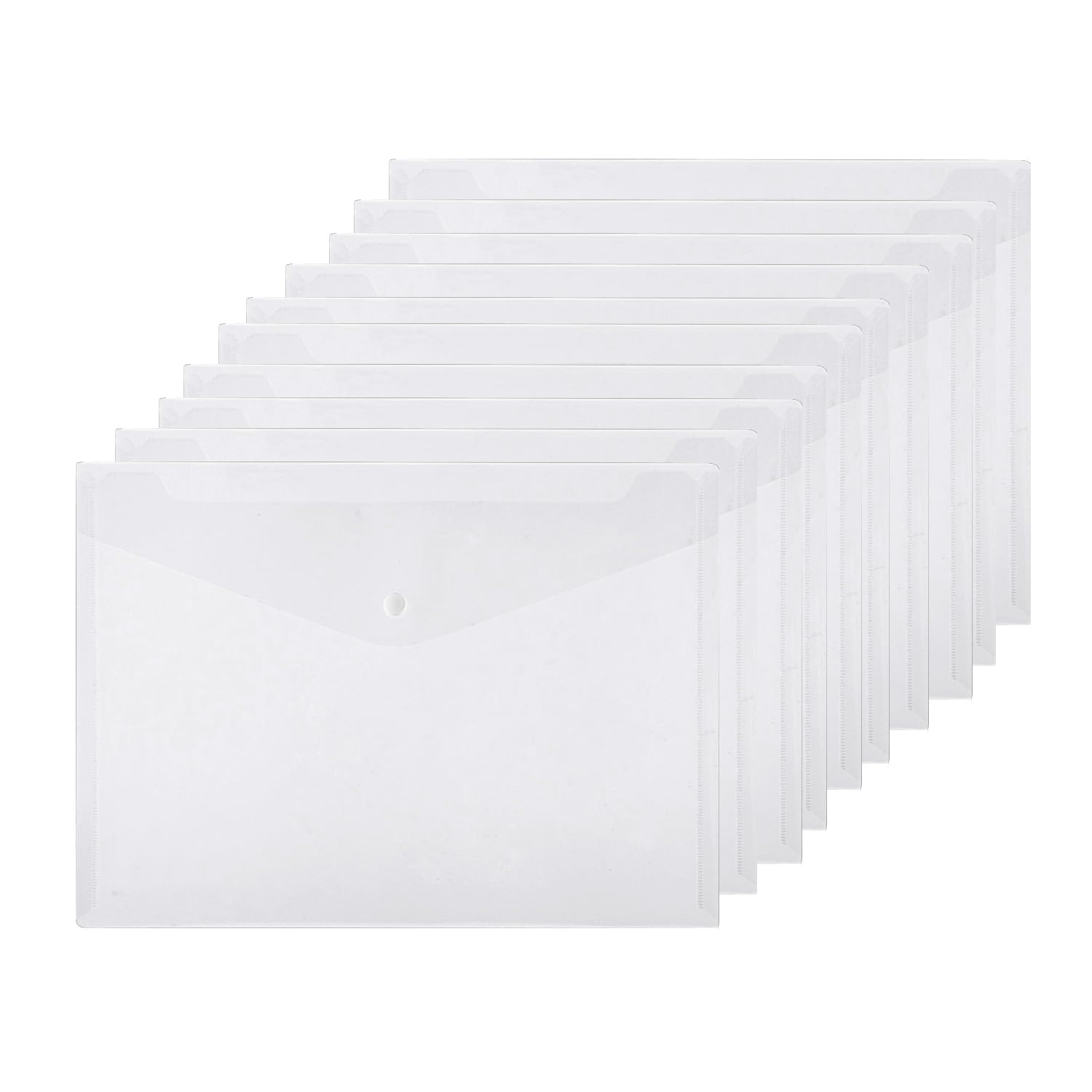 6x A4 Kunststoffmappen Mit Druckknopf - Dokumentenmappen In 6 Farben