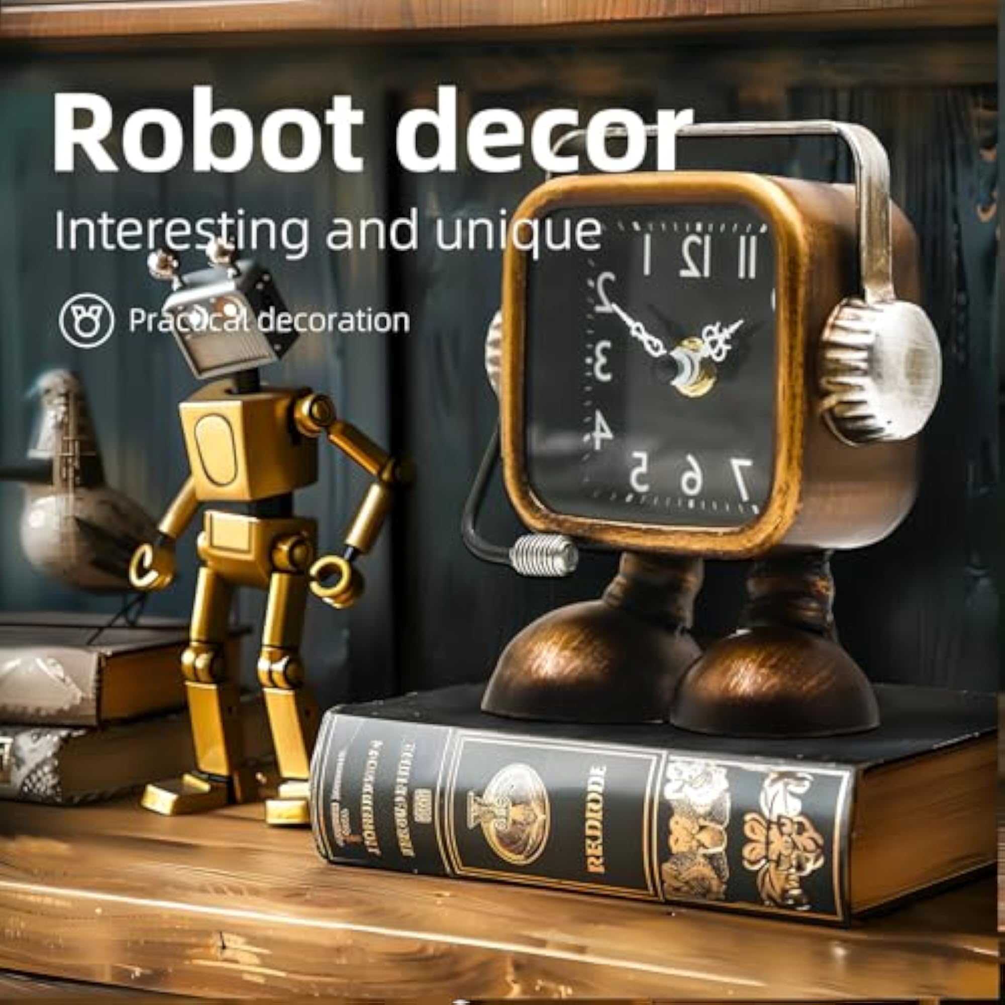 Retro Robot Table Clock, Gift