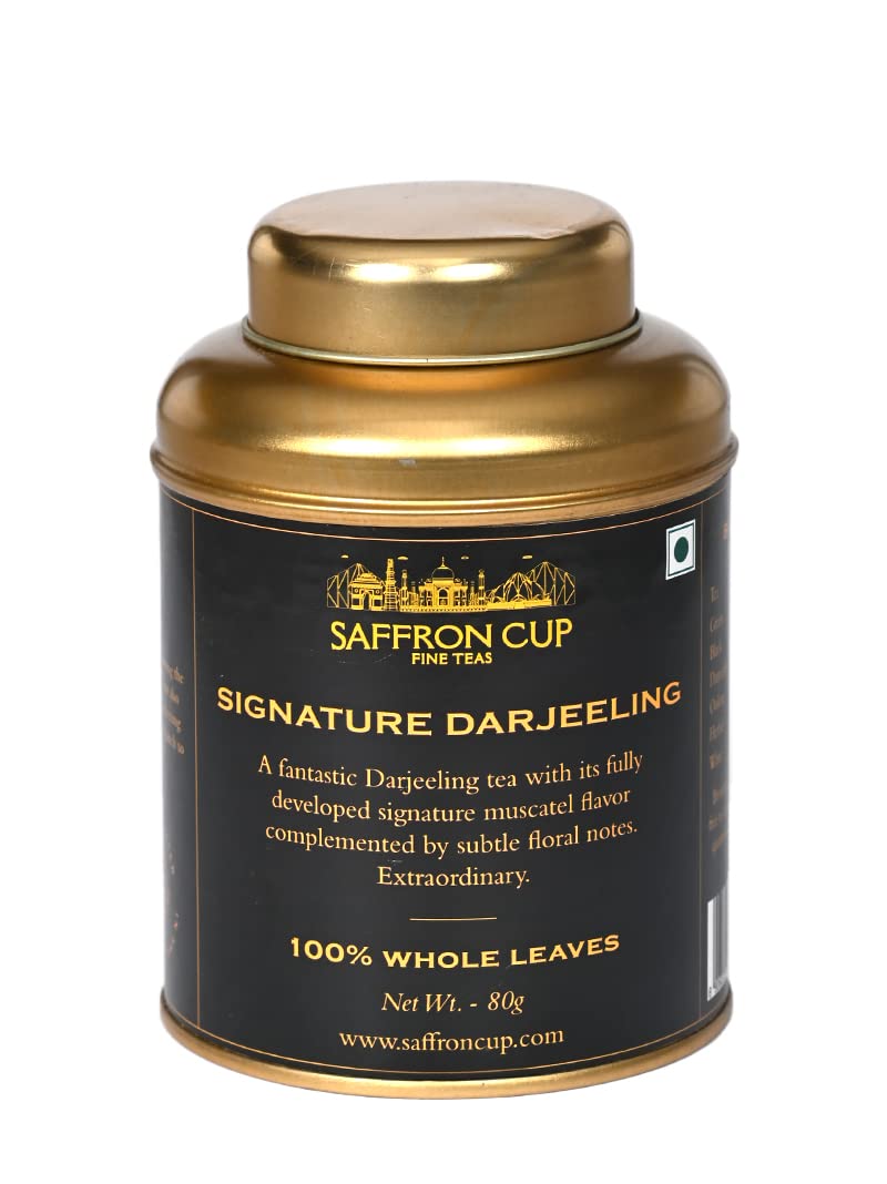Saffron Cup Pure Darjeeling Black Tea | Perfect Daily Indulgence | Loose Tea Leaves 80g | Long Whole Leaf Tea | Rich in Antioxidants | Supports Stress Relief & Strong Flavor | 100% Natural Tea (B099FDDXG4) Amazon Price History, Amazon Price Tracker