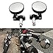 Nero Motociclo Specchietto Retrovisore, Rotondi 7/8" Specchietto di Manubrio per Cruiser Scooter Chopper(#1-Nero)