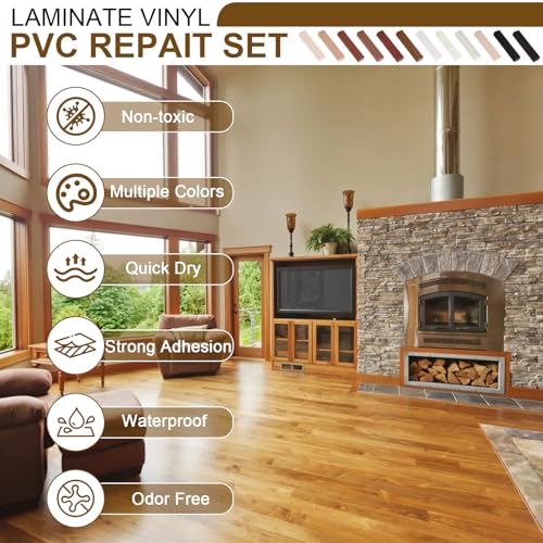 Hartwachs Reparaturset, 12 Stück Laminat Wachs PVC Vinyl Möbel Parkett Holzwachs für Fliesen/Parkett/Laminat/Vinyl, Möbelreparatur Wachs Set Wachskitt zum Kratzer Schäden Loch Ausbessern Arbeitsplatte