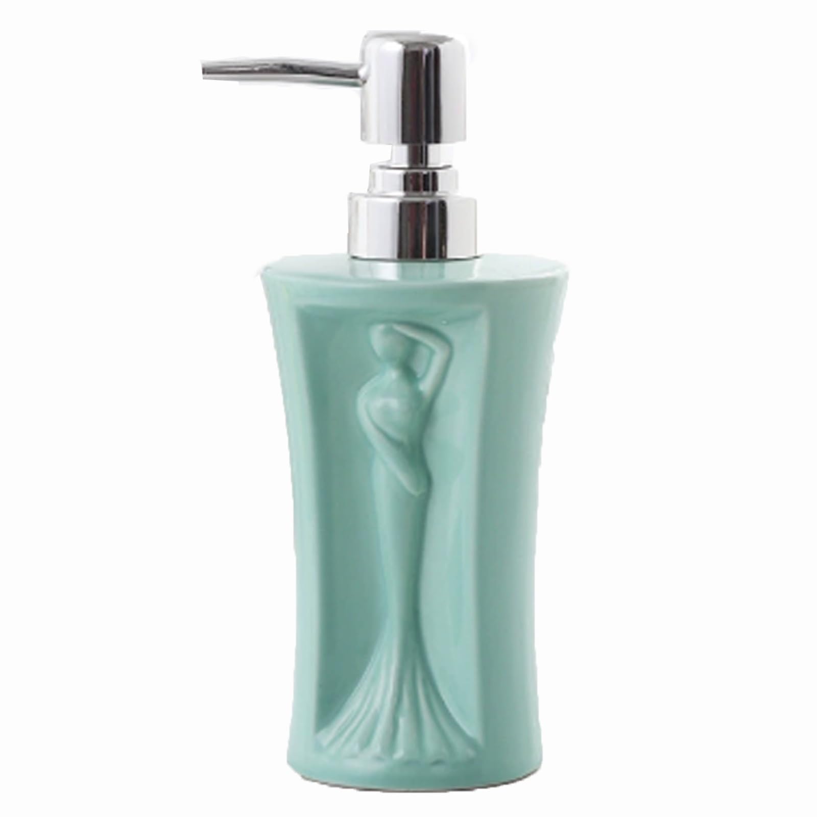 Kxaoxgrc Grn Glass Soap Lotion Dispenser Set, Mermaid Ceramic Soap Dispenser Hand Lotion Refillable Kitchen Bathroom Multicolor(Grn)