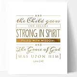 Gold Nursery Art Print, Baby Quote Print (8x10