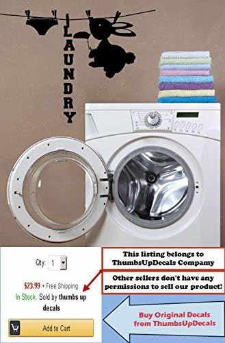 Vinyl Wall Decals Laundry Room Decal Laundry Clothesline Stickers Vinyl ...