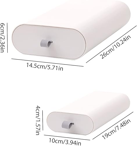 Miniatura 2 de POTRAS Paquete de 2 organizadores de cajones para debajo del escritorio almacenamiento de cajones de escritorio autoadhesivo oculto, cajón debajo
