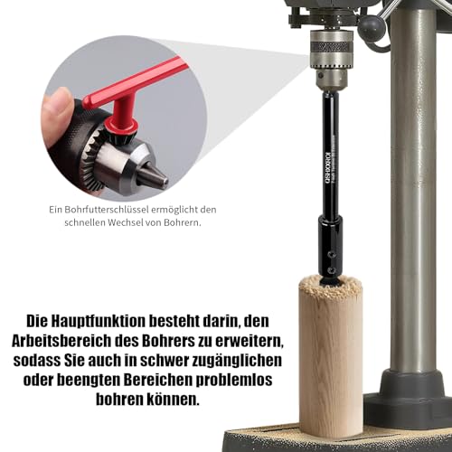 2 Stück Bohrer Verlängerung Set, 4.5Inch und 7Inch lange Forstnerbohrer-Verlängerungen, für forstnerbohrer mit 3/8-schaft, für die Bearbeitung von Holzmöbeln, Holz