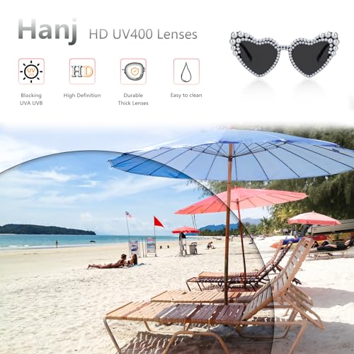 Lunettes de soleil cœur strass perles cadeau invité EVJF tendance - 6