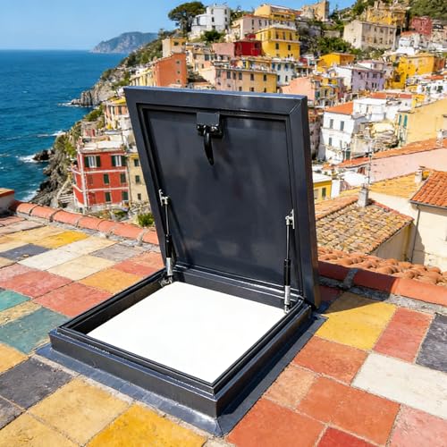 Puerta de escape hidráulica para techos y sótanos con mango de interruptor resistente 2