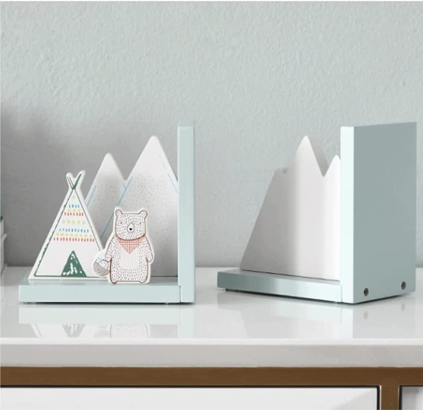 Book End Cute Bookends Interesting Book End Decoration Bookend Modern Wooden for Home Office Book Stoppers, 32*10*16cm