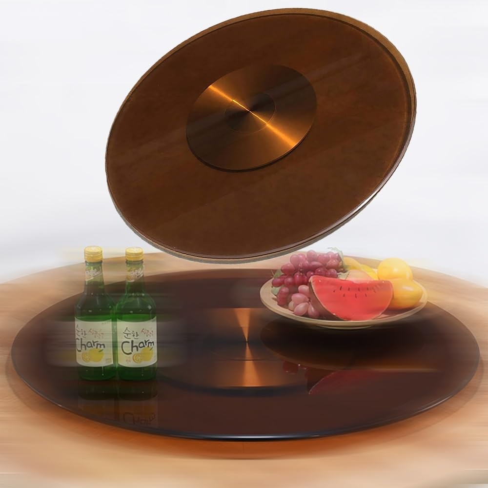 Plateau tournant en verre trempé robuste pour table de salle à manger et plaque de service
