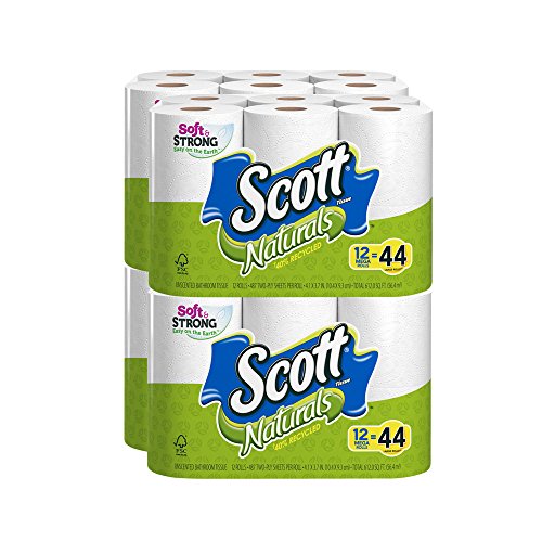Scott Naturals Toilet Paper, 12 Mega Rolls (Pack of 4)