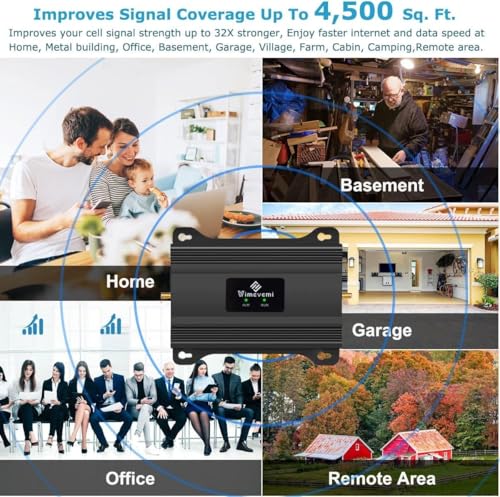 Image of Cell Phone Signal Booster for AT&T 5G 4G LTE Band 12 /17 | Up to 4000 Sq Ft Coverage for Home & Office | FCC Approved Cell Phone Booster Amplifier