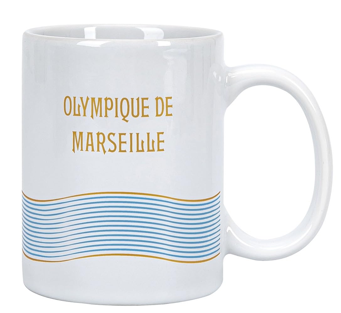 Olympique De Marseille – Confezione Festa 33 Pezzi: Tovaglia, 6 Bicchieri, 6 Piatti, 20 Tovaglioli, Collezione Ufficiale