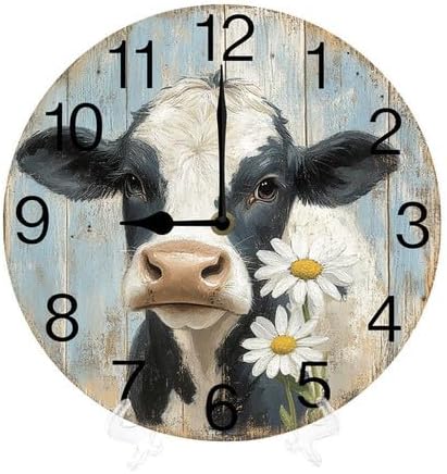 Miniatura 14 de Reloj de pared con estampado de leopardo y guepardo, reloj analógico de cuarzo silencioso sin tictac, reloj náutico retro de madera con números