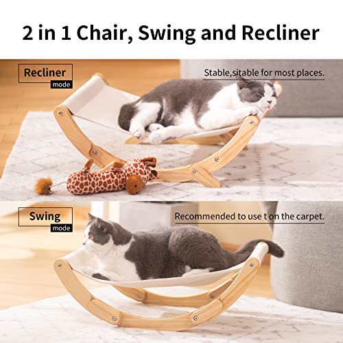 FUKUMARU Rede para gatos, cadeira de balanço de gato lua nova, cama elevada para gatos em ambientes