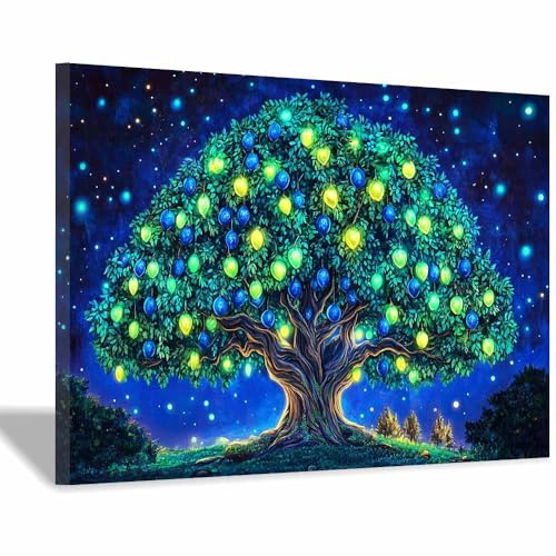 Peinture murale arbre de vie moderne encadrée 70x100cm