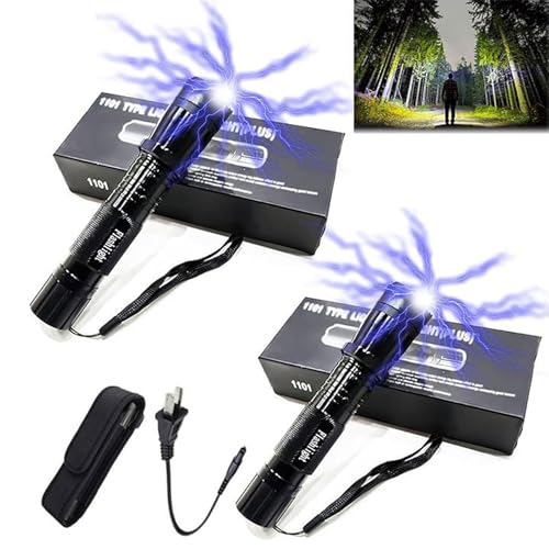 WTKYLMP V95 Stun Torch Light Stun Flashlight Rechargeable Tactical Flashlight for Home Camping Fishing Car Essentials&Survival Kits (2Set)