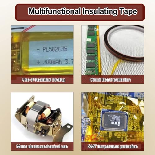 Hitzebeständiges Klebeband,3 Rollen Kapton Tape,Hohe Temp Tape,Hitzebeständiges Tape,Hochtemperatur Klebeband,Polyimid Film Klebeband Hochtemperaturband,für 3D-Drucker Löten,Isolierenden Leiterplatten