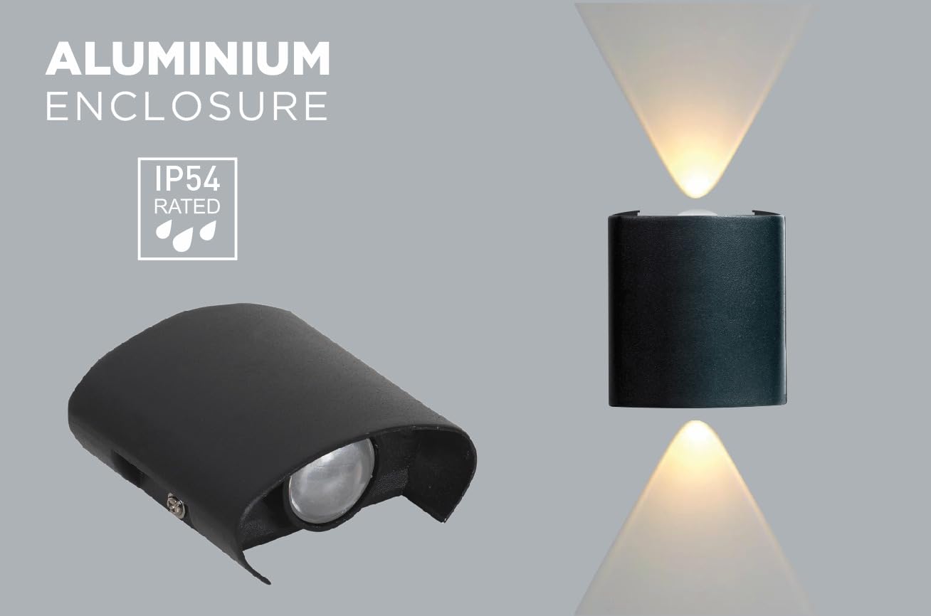 Lumina Waterproof LED Wall Lights for Indoor and Outdoor Decorative Wall Lamps Brighten Up Your Home with Stylish LED Wall Lighting 2-Way for Living Room, Bedroom, Staircase. Elevation. 1