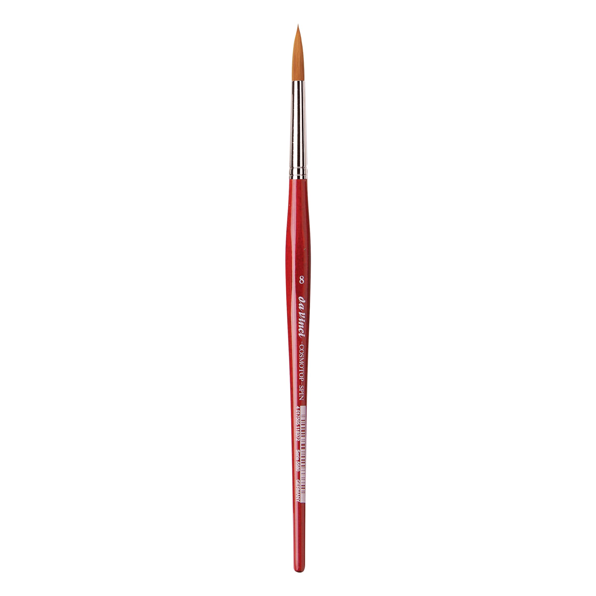da Vinci Watercolor Series 5580 Size 8 Round - CosmoTop Spin Multi-Diameter Synthetic - Holds More Water Than Any Other Synthetic - Made in Germany