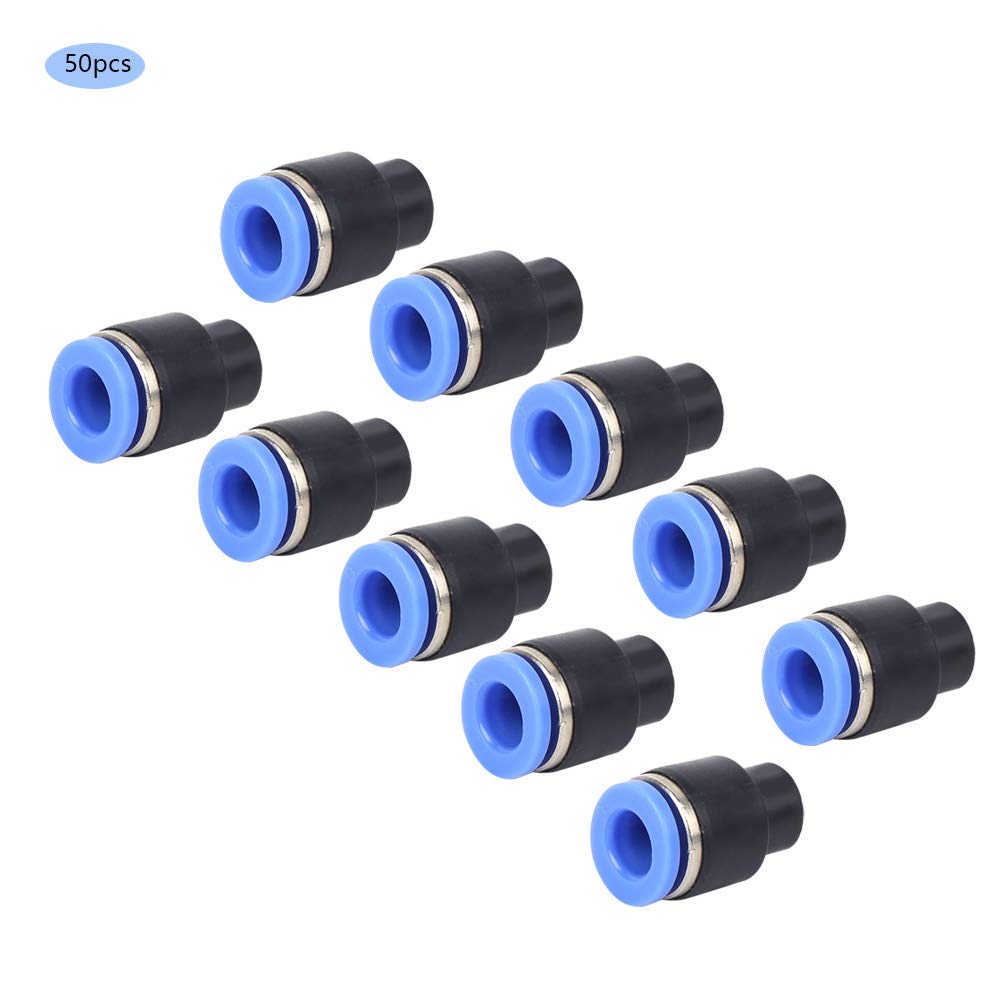 50pcs Bouchons de Tuyau, Bouchon de Tuyau d'Air Bouchon Pneumatique Pièces Mécaniques PPF6 Insert Rapide en Laiton en Plastique pour Embout Femelle Push Fit de 6mm