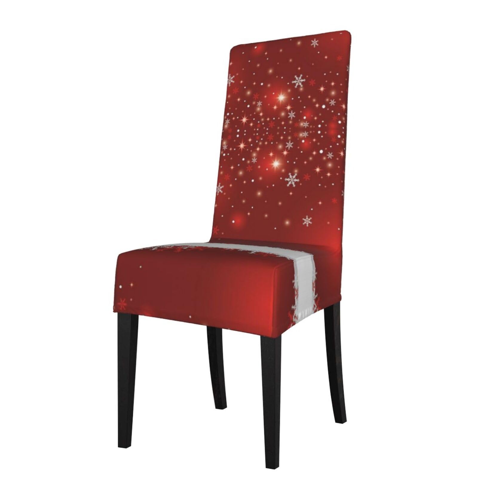 Esasam Christmas Printed Dining Chair Protective Cover, Machine Washable, Suitable For Universal Armless Chairs