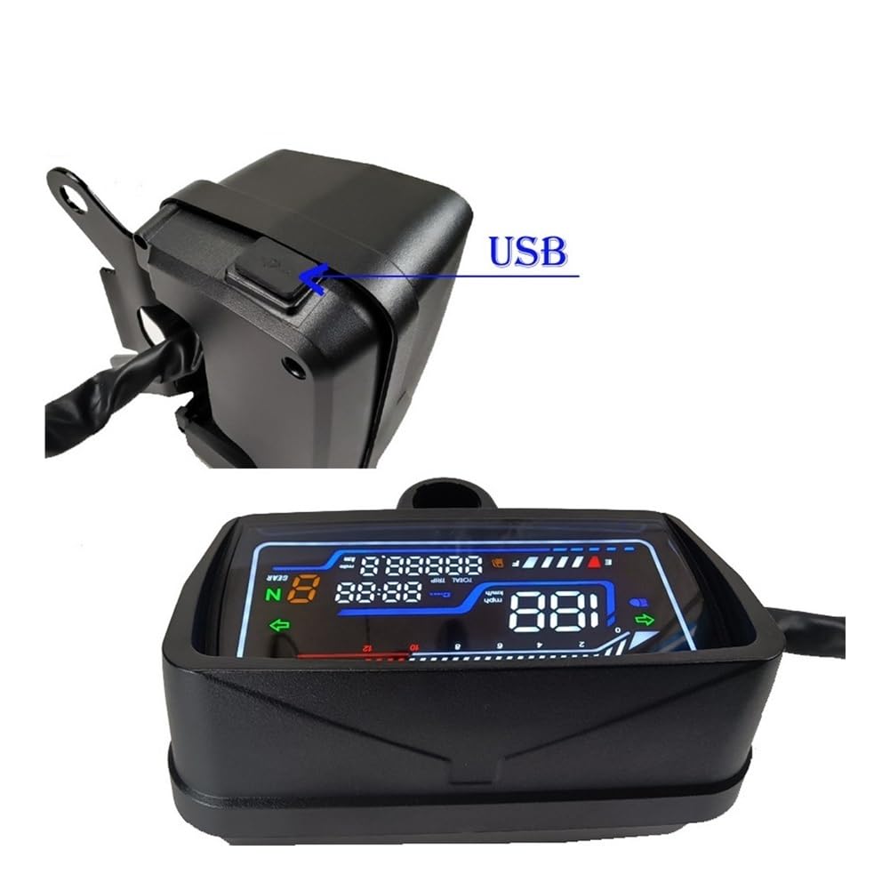 Contagiri contachilometri 2023 Cruscotto Digitale LED Accessori Moto Tachimetro Contachilometri Contagiri Strumento Con Foro Per CG125-150