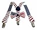 Men’s Novelty Patriotic USA Flag Suspenders Bowtie Necktie Set (Suspender), One size