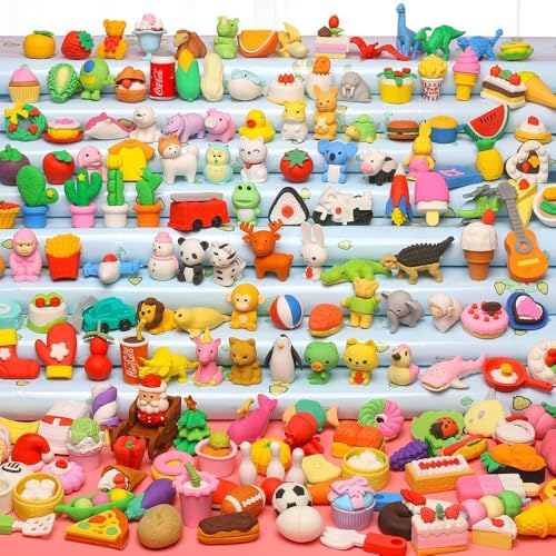 Image of SUPER TOY 10PC Assorted Erasers for Kids Different Shapes 3D Erasers Return Gift Classroom School Prize Rewards Rubber for Boys & Girls Stationery Supplies Party Favors