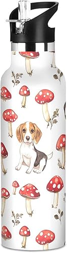 Miniatura 19 de Robust Australian Shepherd Dogs White Double-Wall Insulation Reusable Water Bottle Insulated with Straw Lid BPA-Free Leak Proof for Sport Gym