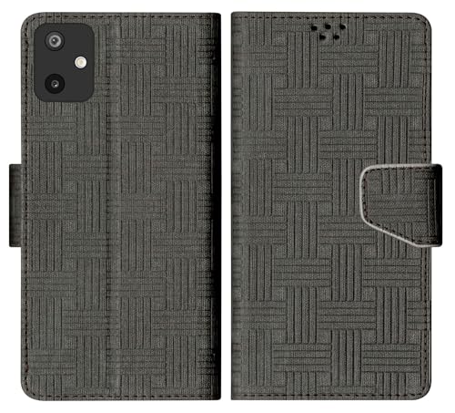 Image of SBMS Flip Cover for Samsung Galaxy M07 / Samsung A07 / Samsung F07 Back Cover Case with Magnatic Closure | Inbuilt Stand | Card & Money Pocket for Samsung A07 (MatBlack)