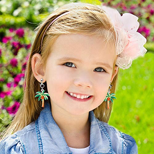 20 Pairs Clip on Earrings for Girls Kids-Princess Play Jewelry Clipon Earrings Set for Teens-Colorful Flower Resin Earrings Lifelike Cute Fruit Earring set for little Girls Toys Gift - Thumbnail 2