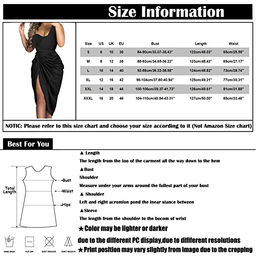 Cocktail Dresses For Women Evening Party,Twist Side Split One Shoulder Corset Elegant Dress For Formal Occasion Prom, Banquet Solid Empire Waist Ruched Bodycon Wrap Dress(Black,Large) #TOP4