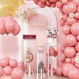 Toosci Clear Cylinder Pedestal Stands for Party 3 Pieces of Round Cylinder Display Plinths, Dessert Cake Table Display Pillars for Wedding, Birthday, Banquet, Baby Shower Parties Decor