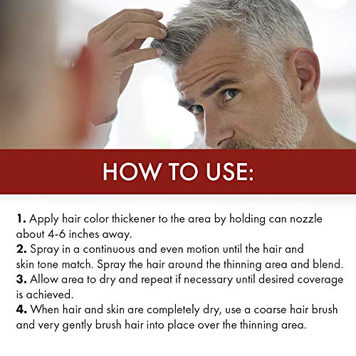 Jerome Russell Spray-On Color Silver / Gray Hair Thickener, For Fine And Thinning Hair, Conceals Bald Spots, Grey Hair, Hides Root Re-Growth, And Cover Hair Extension Tracks, Works For Men And Women, 3.5 Oz #TOP5
